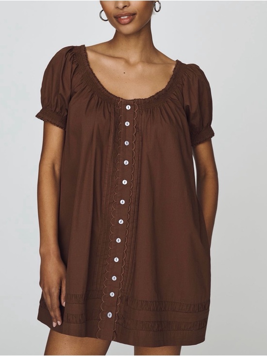 Damson Madder Dresses & Skirts - Damson Madder Jayne Mini Dress Brown